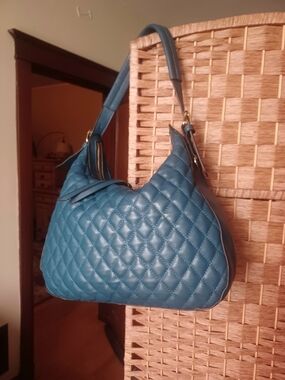 Quilted Teal Shoulder Bag for Women - Elegant Everyday Carry